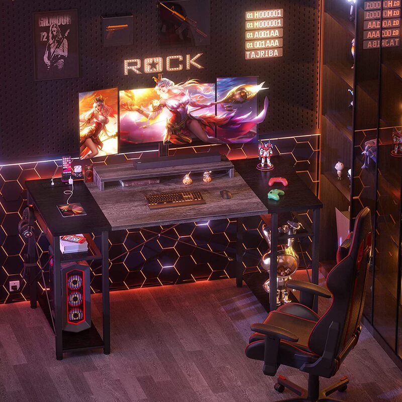 Computer Desk, 48inch (about 121.9cm) Desk, Double Sided with Power Outlet and USB