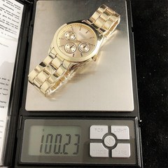 女士手錶 玫瑰金色鋼帶學生手錶男士石英表三針裝飾女表批發