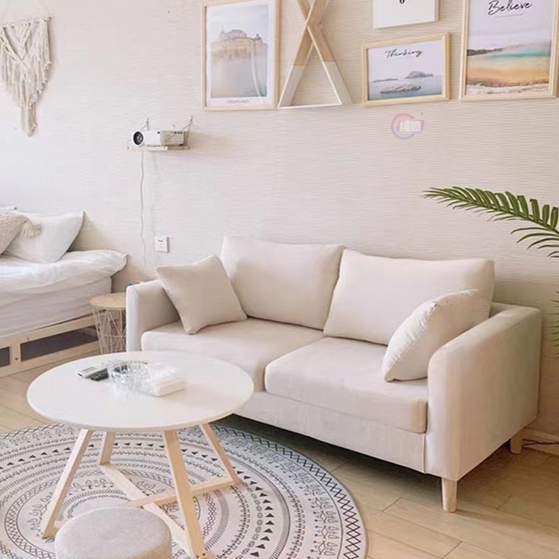 卧室双人沙发小户型公寓楼北欧简约现代风格出租房客厅网红小沙发
