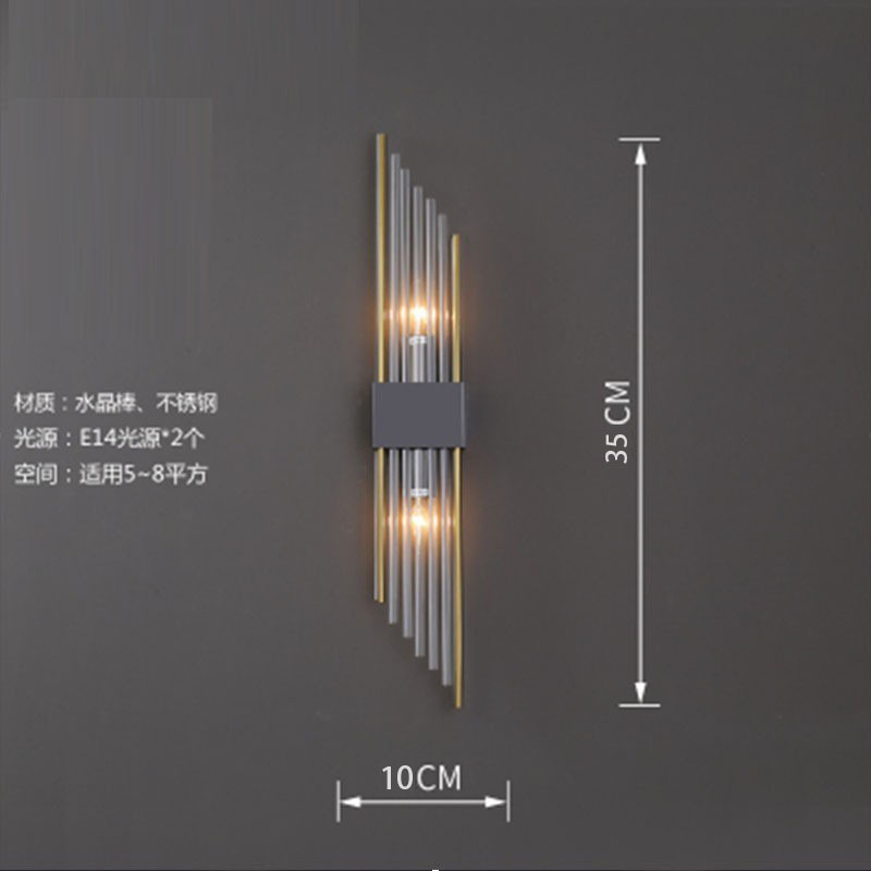 Luz lámpara de pared de cristal de lujo 2022 nuevo estilo sala de estar dormitorio lámpara de noche de hotel personalidad diseñador entrega transfronteriza