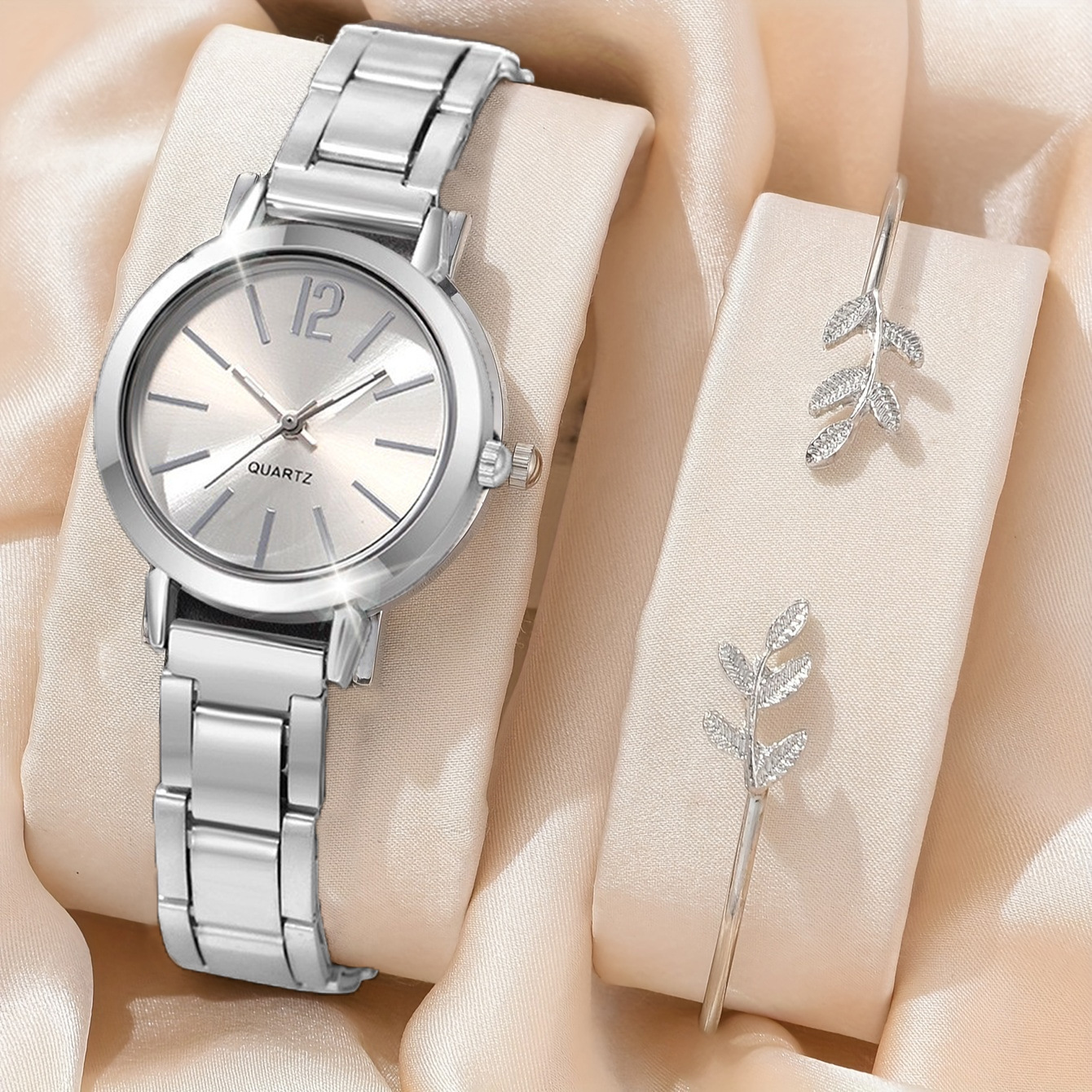 Reloj de mujer correa de acero temperamento reloj de pulsera de moda simple moda reloj de cuarzo conjunto de pulsera image 27