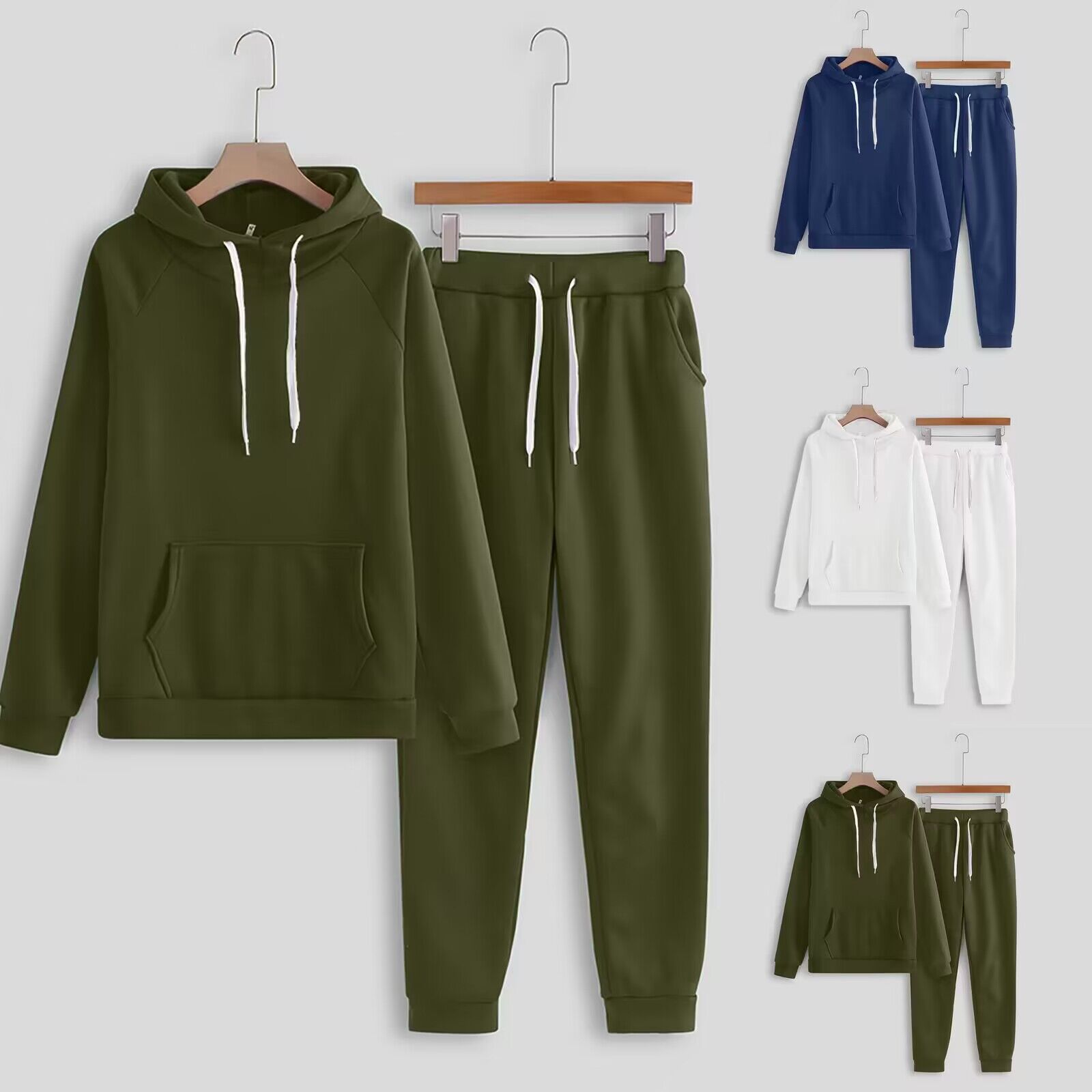 2 Pieces Set Quantity Street Occasion Hooded Neckline Regular Fit Fit Type Women's Classic Style Solid Color Polyester Pocket Pants Sets