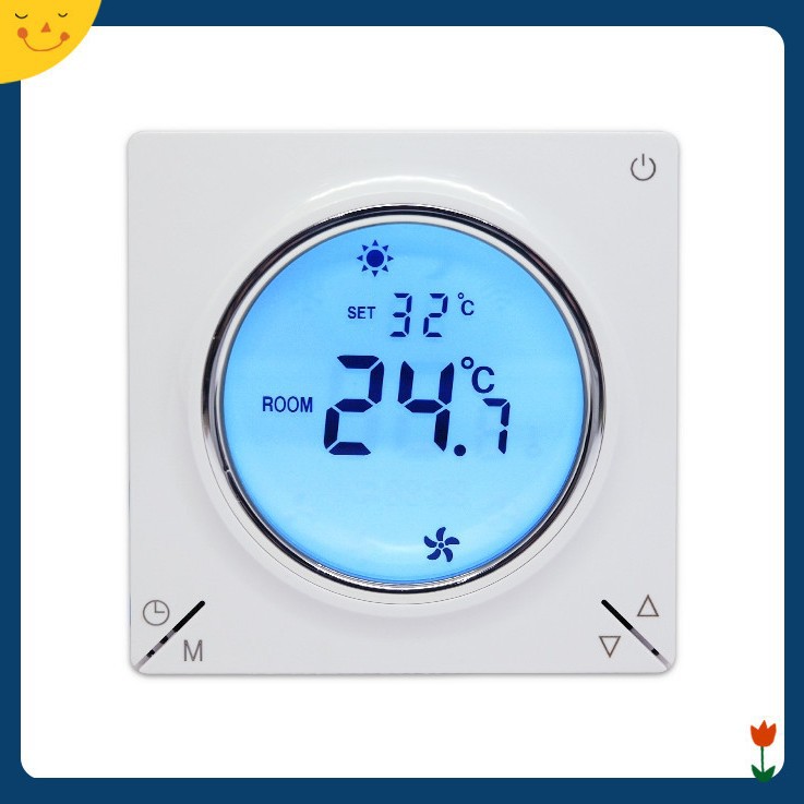 英文版电地暖电采暖温度控制器开关面板大功率温控器地暖温控开关