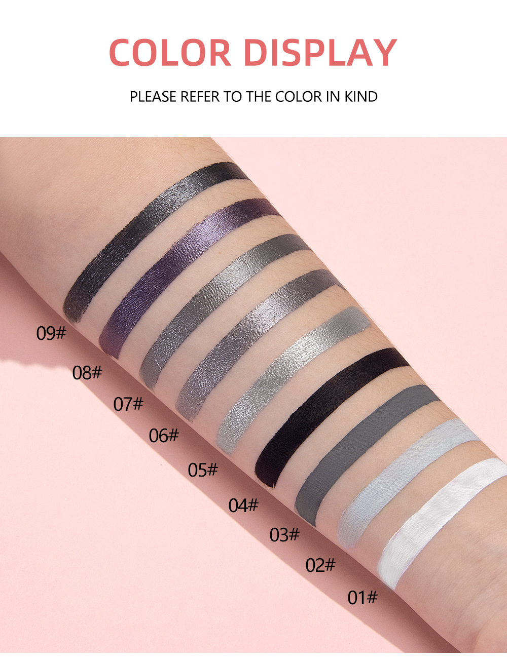 QIBEST Cross-border Cement Grey Eyeshadow Liquid Matte Pearlescent Fine Flash Dark Style European and American punk Smoky Eye Eyeshadow Liquid undefined