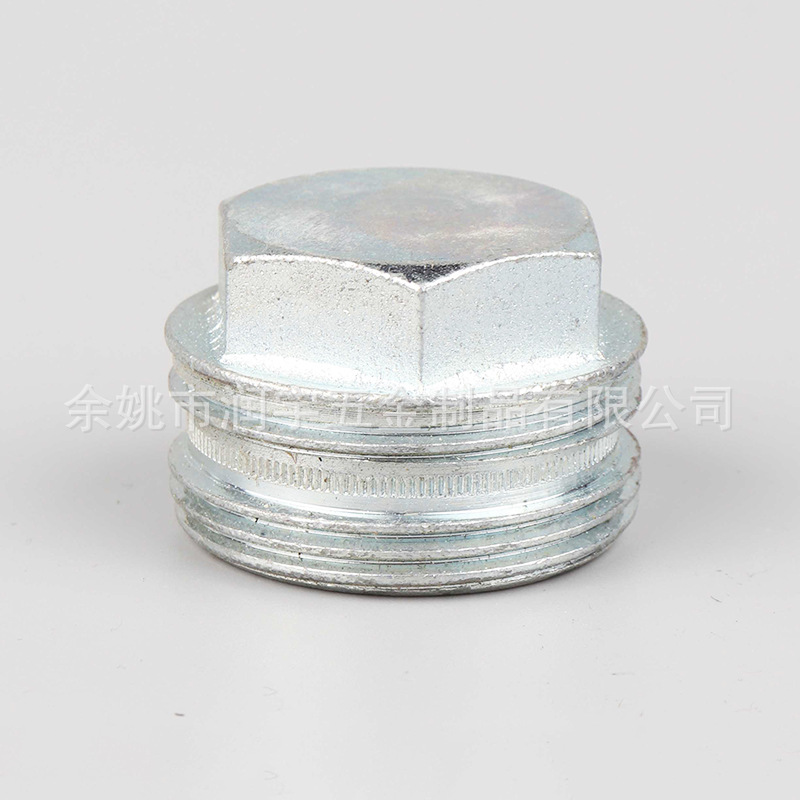 润宇铁镀锌液压堵头  G1又二分之一外六角实心螺纹管塞 非标定制