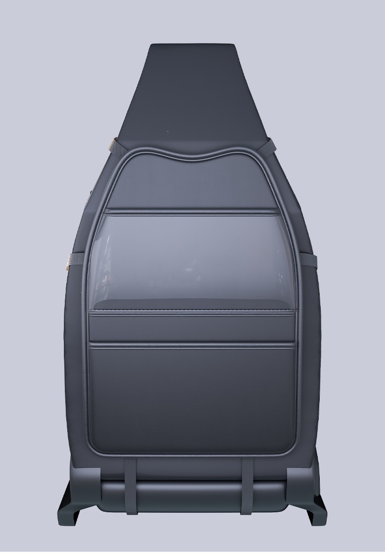 Car rear seat kick mat, leather backrest organizer, hanging storage bag, in-car storage, seat back storage bag, multifunctional