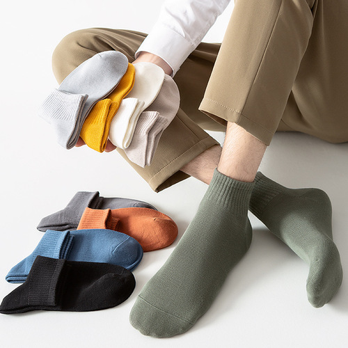 Zhuji Cotton Men's Short Socks Breathable, Anti-Odor, Absorbent Low-Leg Boat Socks Antibacterial Deodorant Barefoot Men's Short Socks