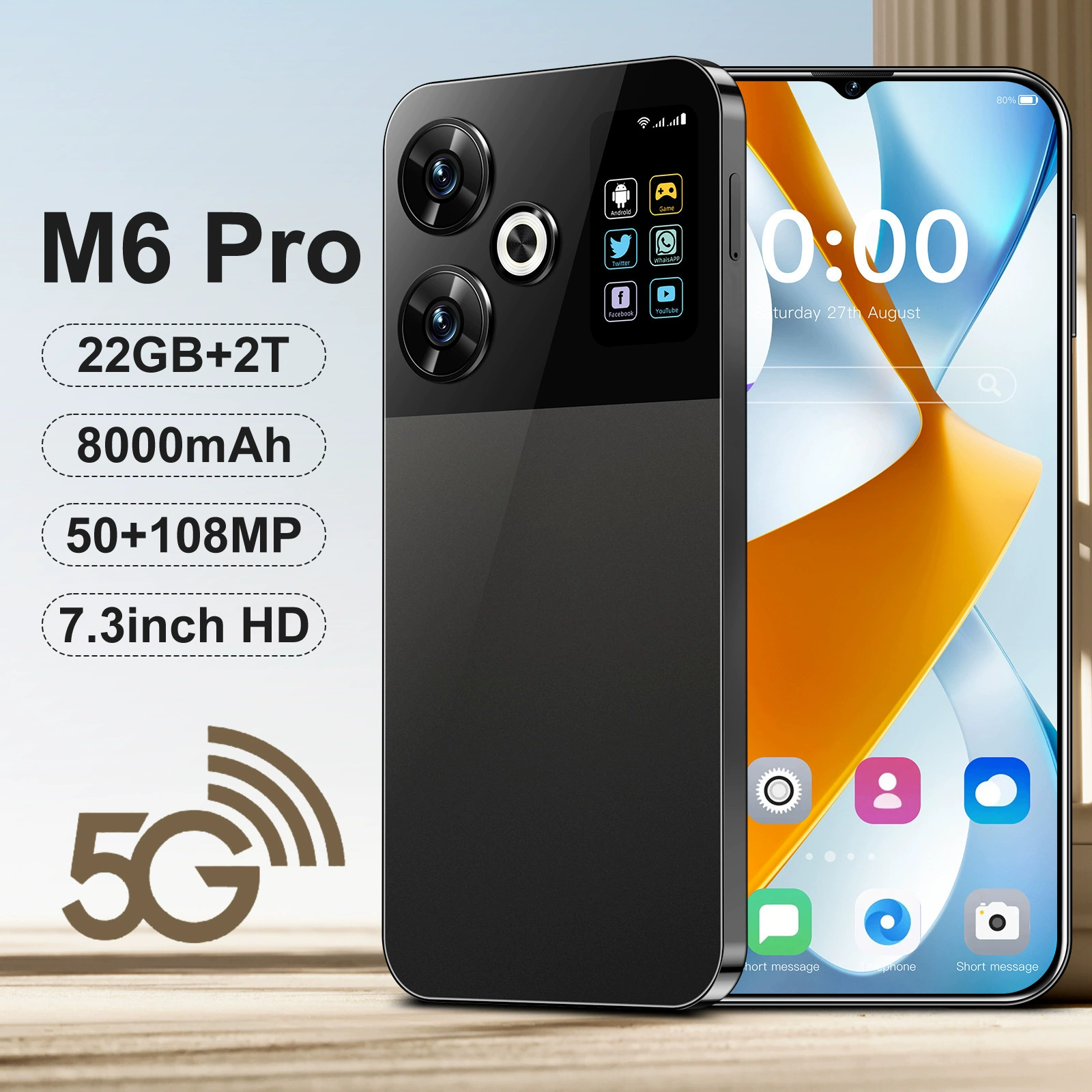 MYSIMEE мобильник и смарт-часы, Android, 3 дюйма, 1 ГБ RAM, 16 ГБ памяти, цвет: черный/белый/фиолетовый