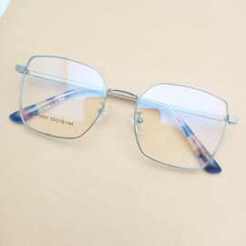 现货批发男女同款宽边金属复古眼镜架新款时尚多边形大框素颜眼镜