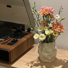 简约奶fufu黄色陶瓷花瓶插花高级感装饰插花器家居摆件迷你小花瓶