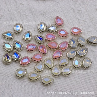 Factory 4 Water Drops Silver Bottom Bird's Nest Series Hand-stitched Stone Food Supplementary Wedding Dress DIY Sticker Accessories Accessories