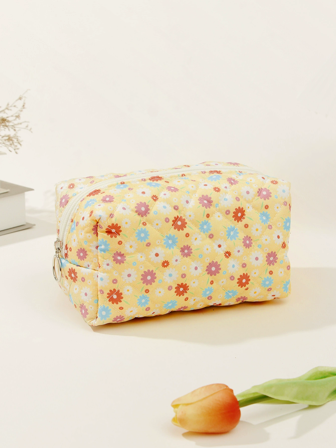Система хранения, косметичка, милая стеганая organizer bag, (таможенная торговля), цветы