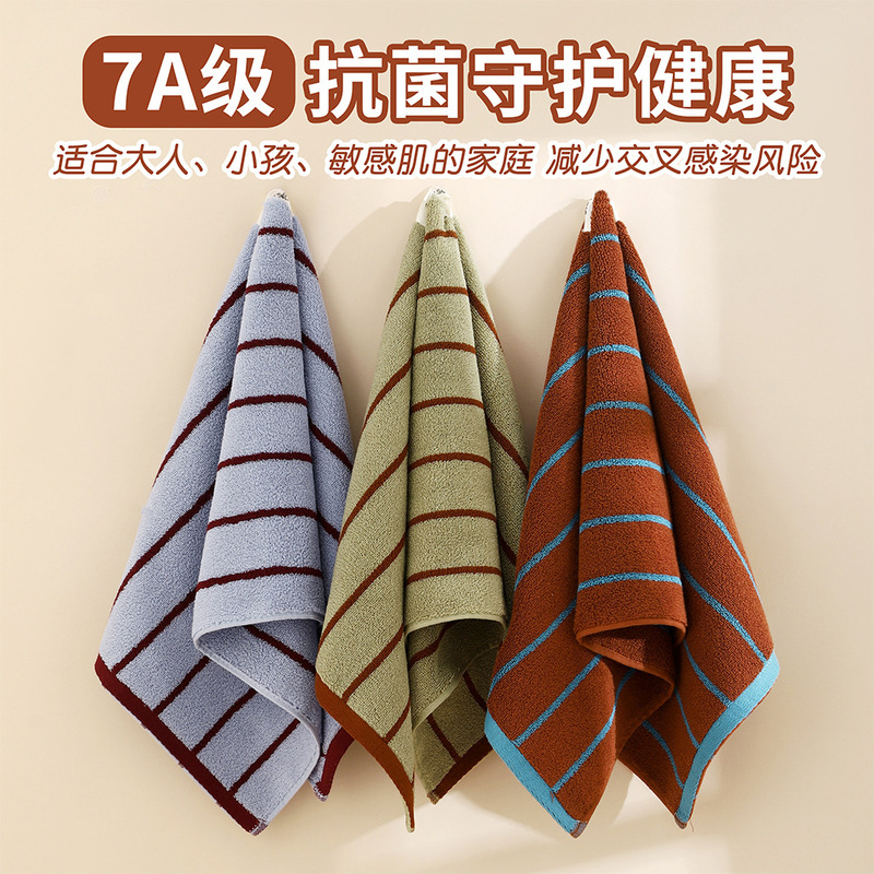 Pure Cotton Towel Wholesale 7A Antibacterial Bath Towel for Men and Women, Absorbent Household All-Cotton Face Towel for Adults, Soft for Couples