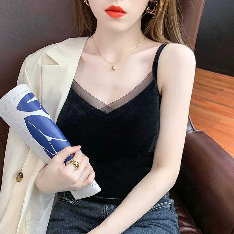 Шикарный бархатный маленький женский костюм-камзол с нагрудной подкладкой, весенне-осенний базовый кружевной топ в чистом стиле для девочек