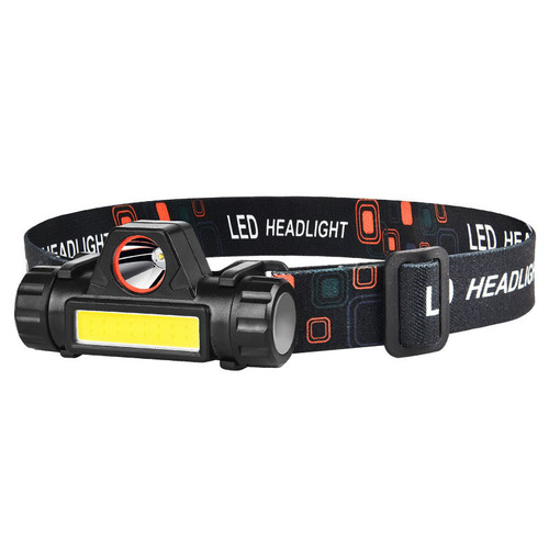 Cross-border headlamp mini led strong light charging head-mounted flashlight with magnet COB dual light source outdoor fishing sensor