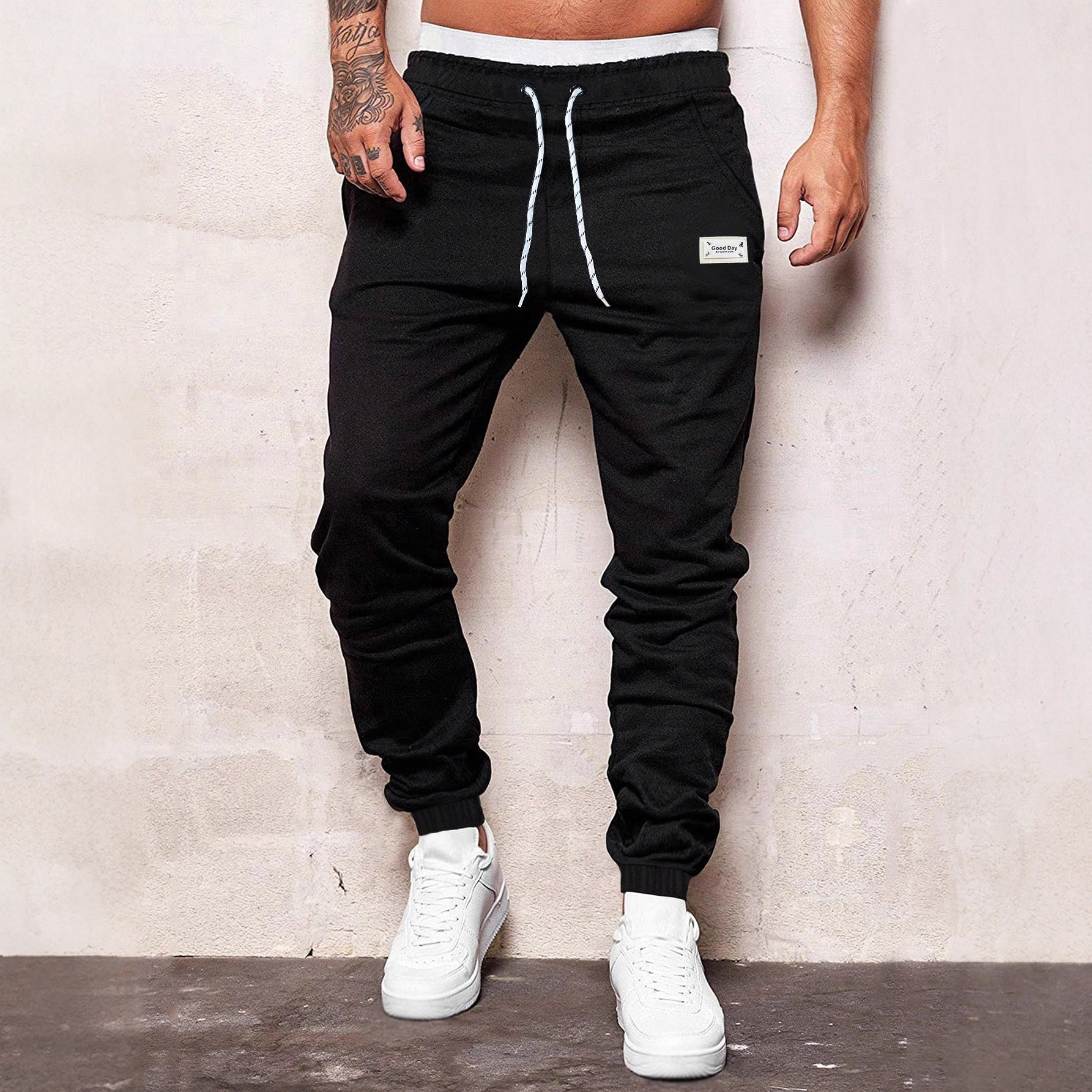 Men's Clothing Slim Fit Elastic Jogger Pants New Style High Quality Knitted Fabric_voghion.com