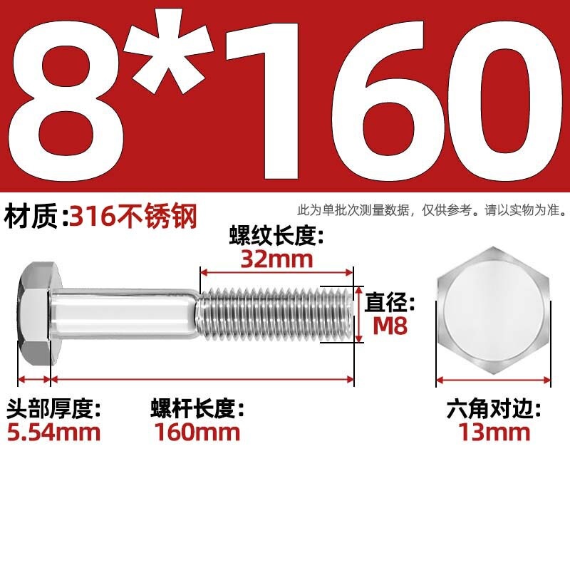 粗杆半牙螺丝316不锈钢外六角螺栓半螺纹半扣螺钉螺杆M6M8M10-M30|undefined