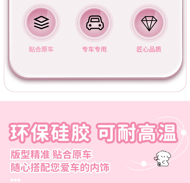 Suitable for panda carding instrument panel anti-slip mat light-proof mat interior modification mini car decoration supplies central control