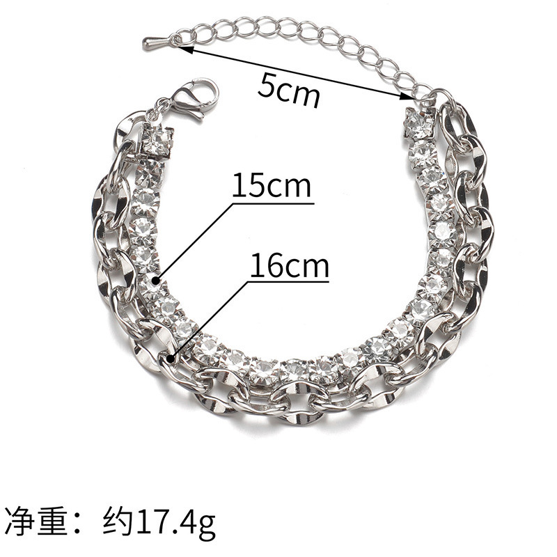 Vyrų apyrankė dvisluoksnė metalinė su deimantais stilinga_voghion.com