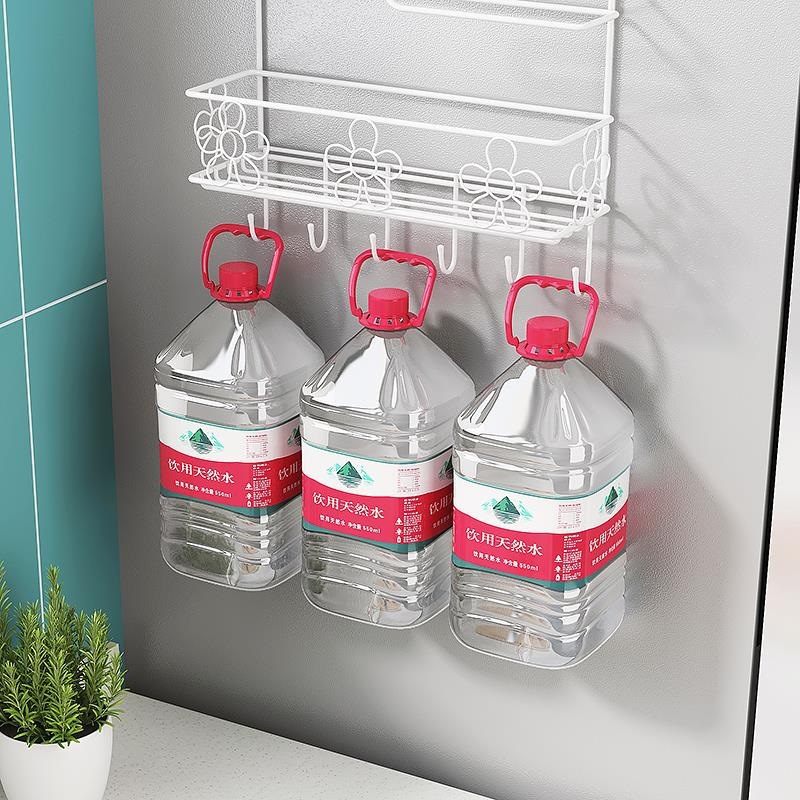 el lado superior de ese estante superior del refrigerador se coloca sobre la parte superior del gancho de suspensión de la caja de almacenamiento superior del refrigerador para almacenar