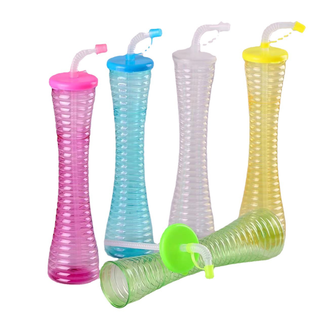 Comercio extranjero transfronterizo caliente creativo哑铃 torcido antorcha taza de paja desechable taza de bebida fría fiesta de comida de playa