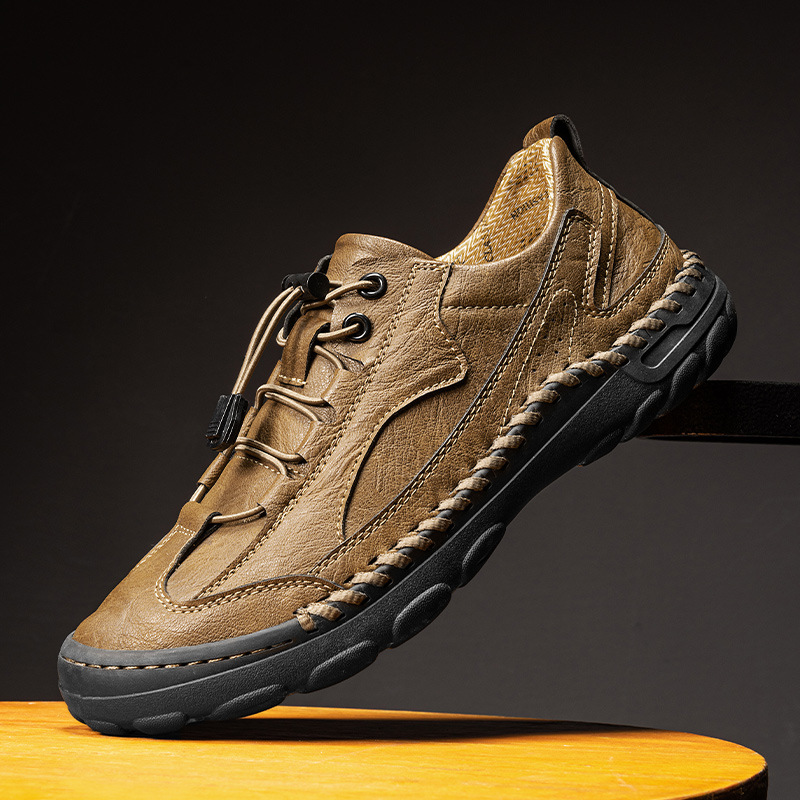 Plus-Size Autumn And Winter Genuine Leather Breathable Loafers Casual Men's Leather Shoes Trendy Goodyear Handmade Men's_vogvips.com