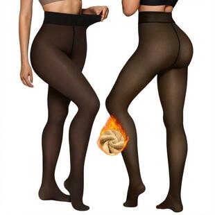 H 15079 Black Translucent Fleece Lined Leggings ��͸�w���ѝ