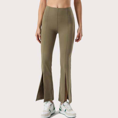  new high waist yoga flared trousers for women, hip lift yoga trousers, dance fitness sports slit trousers