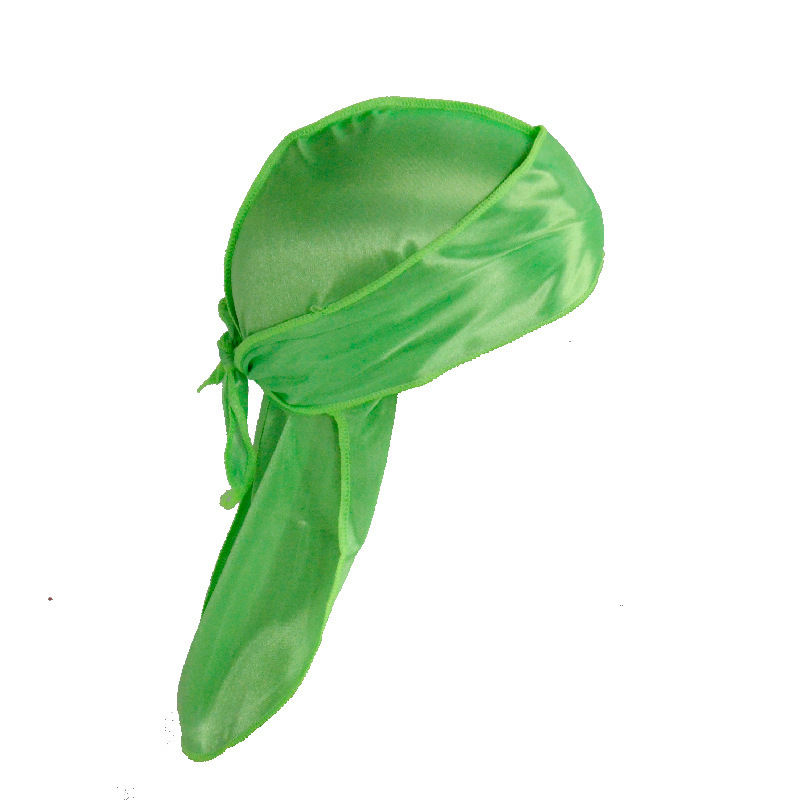 Amazon vende pañuelos elásticos en caliente, sombreros de baotou, sombreros piratas de seda, sombreros de cola larga hip hop silky durag