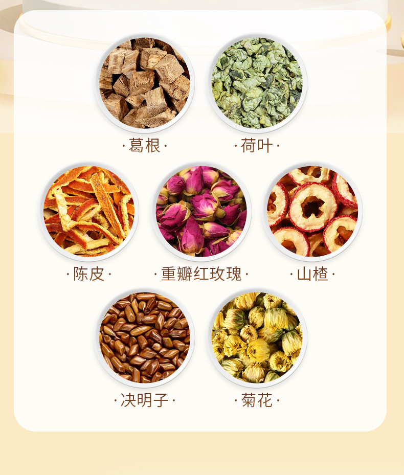 Kudzu Lotus Leaf Hawthorn Tea Ge Gen He Ye Shan Zha Yin 10 Teabags Hot Brew Wellness Drink quality and texture
