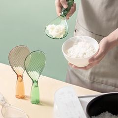 Household rice scoop spatula non-stick rice spoon transparent rice bowl stand-up adjustable spoon tableware little monster