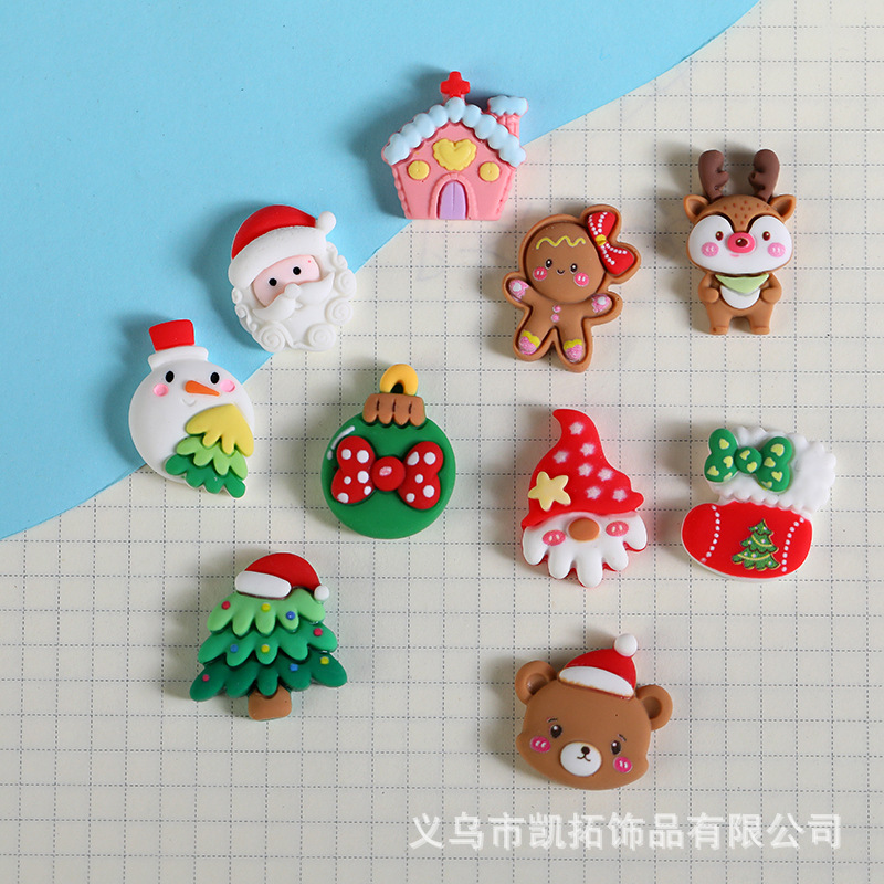 Hot sale cartoon Santa Claus diy accessories phone case patch hole shoes gargle Cup decoration material refrigerator magnets Hot sale cartoon Santa Claus diy accessories phone case patch hole shoes gargle Cup decoration material refrigerator magnets
