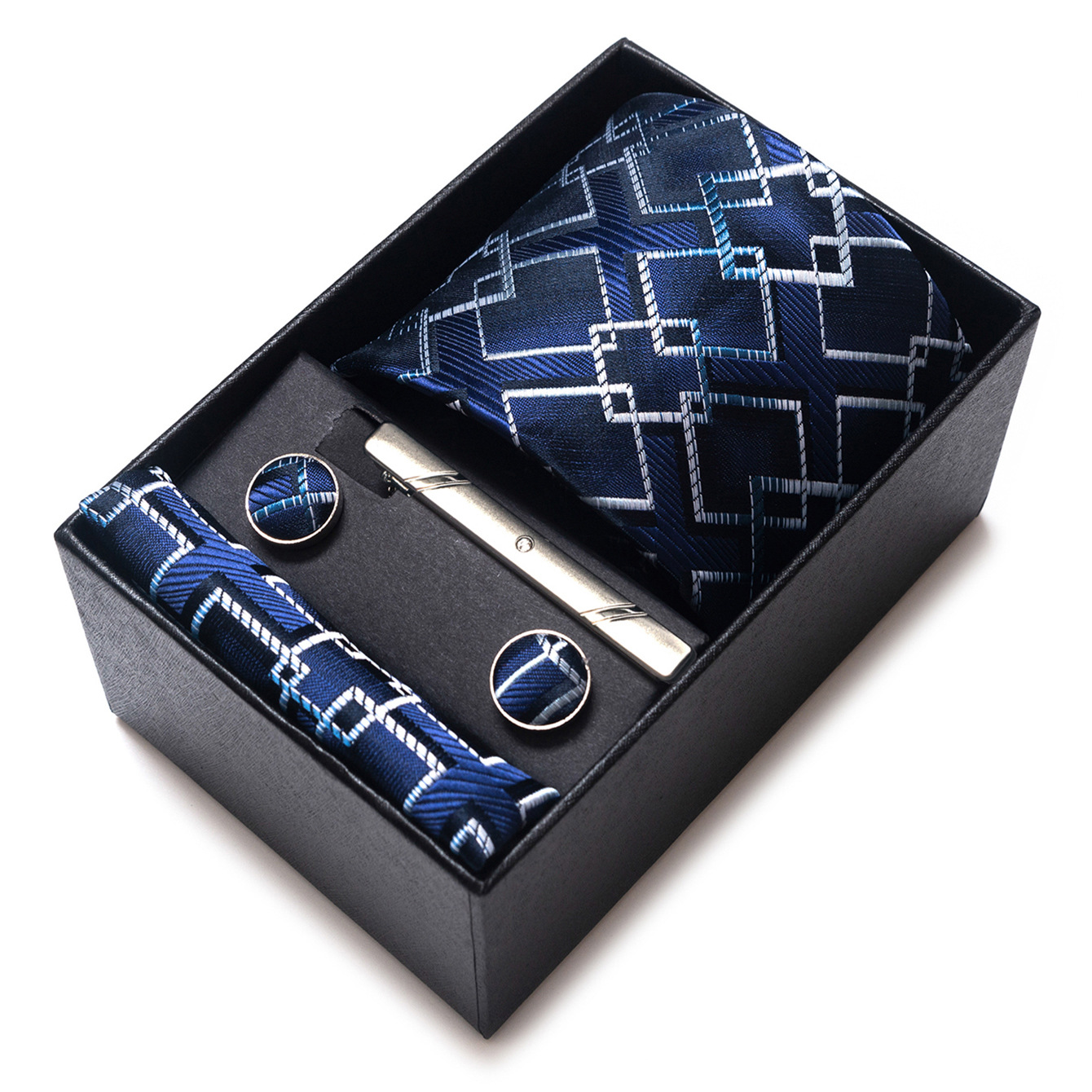 Set de Caja de Regalo con Corbata de Negocios para Hombre de Rayón Jacquard para Boda