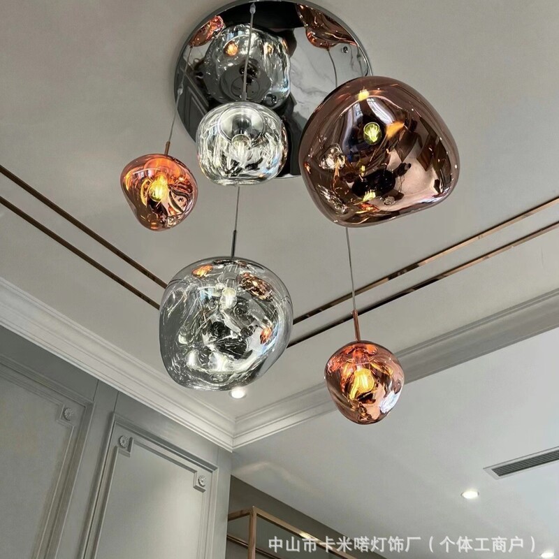 Nordic Lava Glass Chandelier for Clothing Sales Department, Villa, Duplex Building, Hollow Living Room, Dining Room, Staircase, Indoor