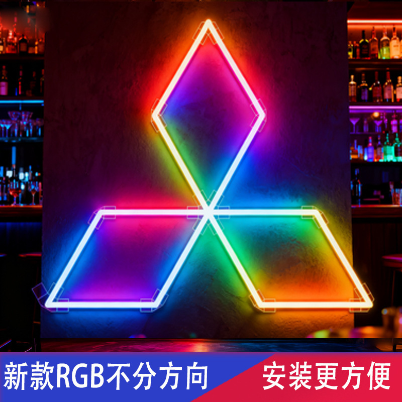 Transfronterizos led luz de atmósfera RGB amplio voltaje 110V colorido panal lámpara hexagonal para garaje lavado de automóviles panal lámpara de empalme