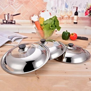 Multi-Purpose Pot Lid Stainless Steel Household Stainless Steel Combination Pot Lid Multi-Specification Wok Lid Universal Visible Lid Combination Lid