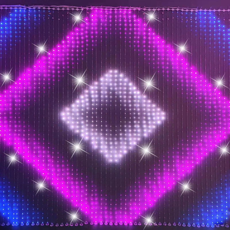 Светодиодная штора с управлением по RGB, программируемая через приложение Bluetooth, синхронизация с музыкой, варианты Symphony
