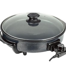 12寸出口定制logo 小尺寸30cm32cm电炒锅无烟不沾电煎锅披萨锅