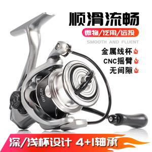 路亚轮纺车轮斜口浅线杯渔轮鱼线轮远投鱼轮路滑矶钓轮