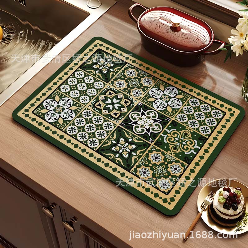 Almohadilla de drenaje transfronteriza, lodo de diatomeas, fácil de cuidar, almohadilla absorbente, encimera de escritorio de cocina, almohadilla de aislamiento antiescaldado, suministro directo de fábrica