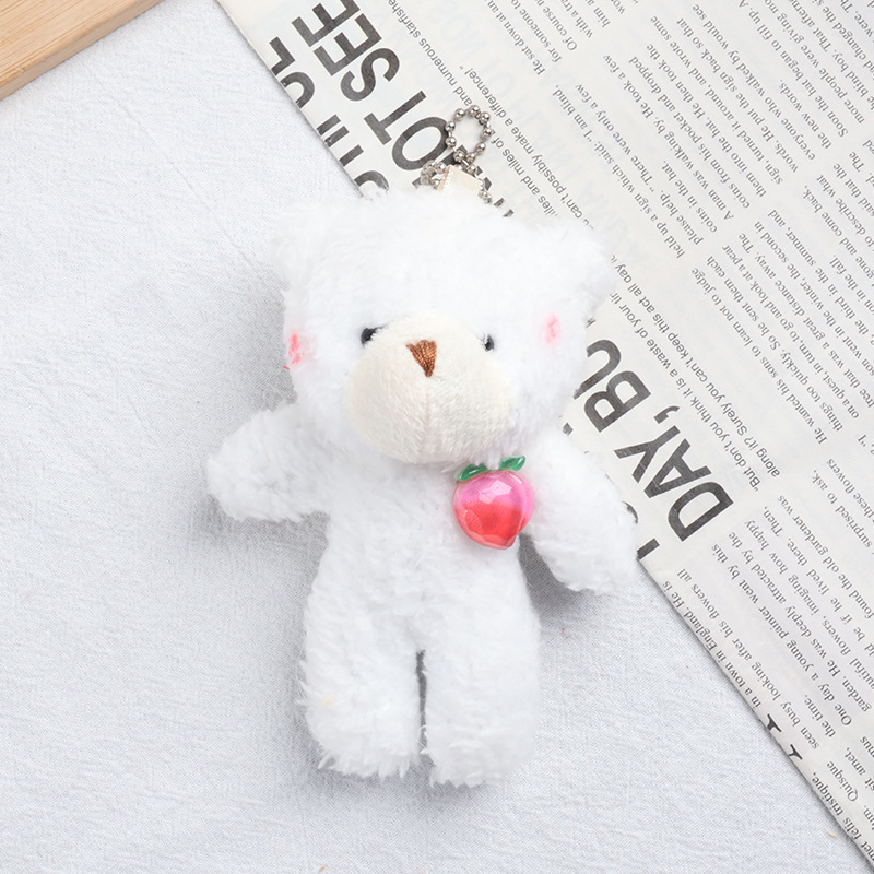 かわいい赤面クマペンダントテディベア白ぬいぐるみ人形バッグアクセサリーキーホルダー卸売|undefined