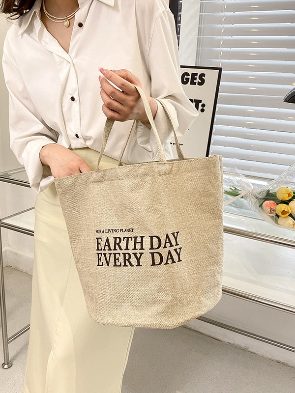 Bolso bandolera de algodón y lino de gran capacidad inspirado en Instagram para estudiantes universitarias Bolso bohemio de estilo coreano Bolso tote minimalista Harajuku