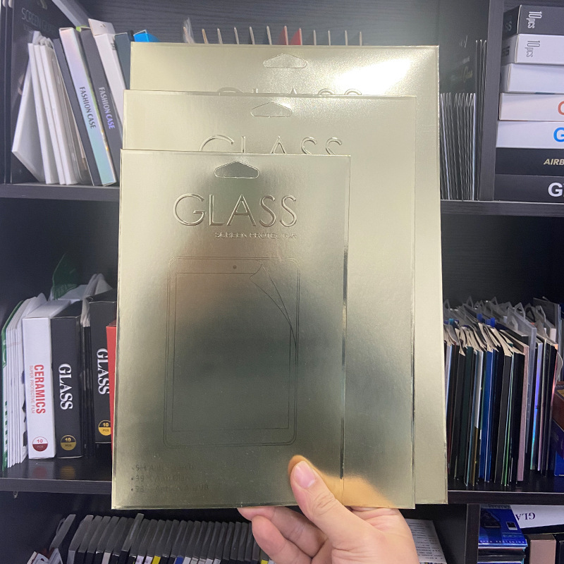 10-inch IPAD protective film packaging box 8-inch tempered film packaging tablet Film paper bag screen protective film Paper Gold Card