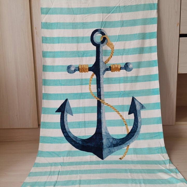 Export Europe and the United States Xinjiang long cotton cotton cut velvet reactive printing bath towel beach towel PINK cloth boat anchor cut velvet