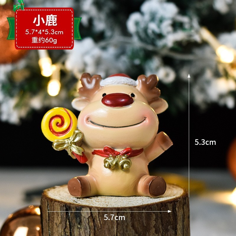 クリスマスの樹脂のデスクトップの置物は彼女にプレゼントします。|undefined