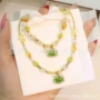 手工小众清新彩色锁骨链