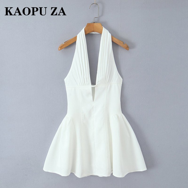 Kaopu Za 2025 Winter New European and American Style Women's Fashion Sexy Halter Neck Slimming Dress Kaopu Za 2025 Winter New European and American Style Women's Fashion Sexy Halter Neck Slimming Dress