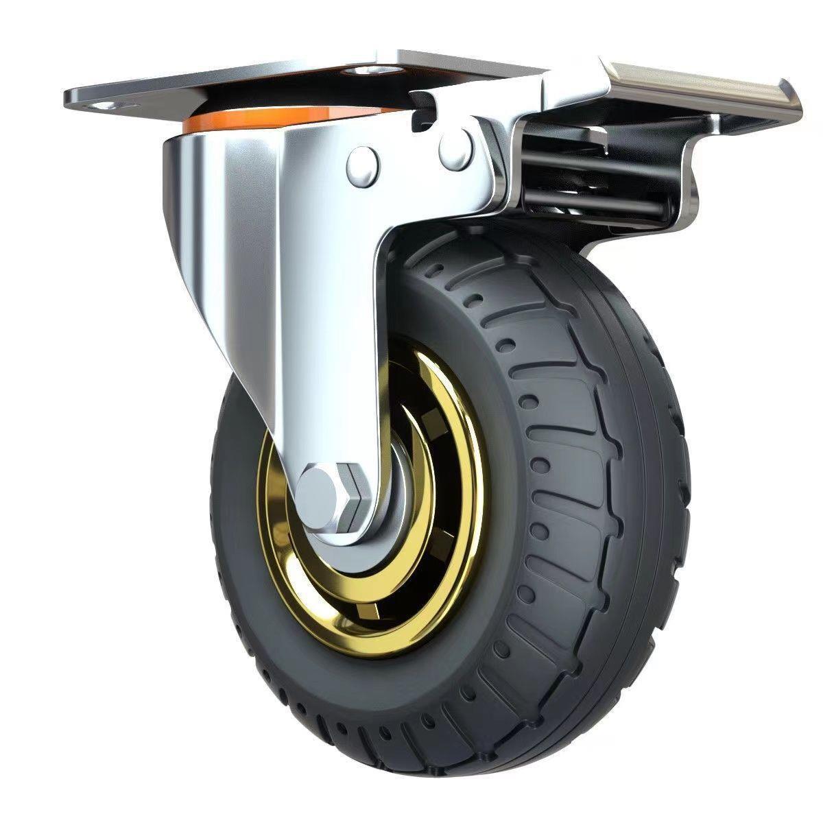 Heavy-Duty Swivel Casters 4inch 5inch 6inch 8inch Trolley Wheels with Brake Rubber Silent Casters Collection