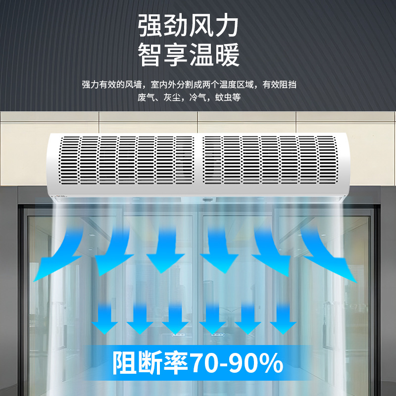 大风量工业用门口风幕机商用1.2米1.5米1.8米2米贯流式强力风幕机