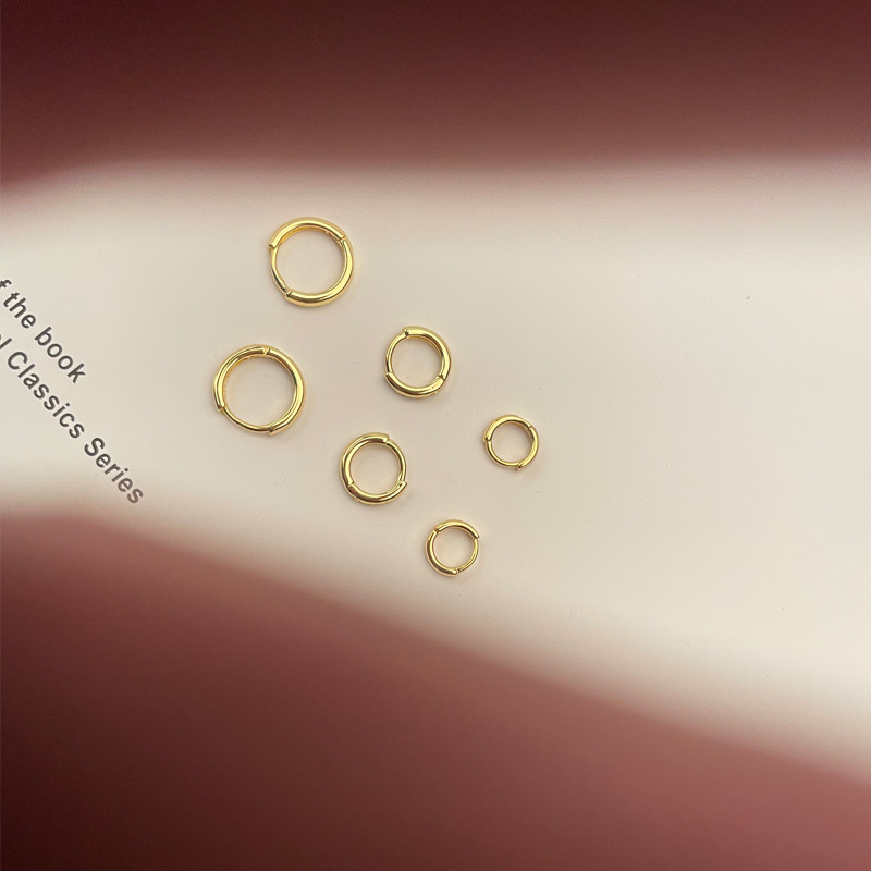 925 pendientes de plata de ley anillo de oreja hueso de oreja clavo de oreja piercing nicho de alto grado sentido anillo liso círculo oreja hebilla pendientes para mujeres